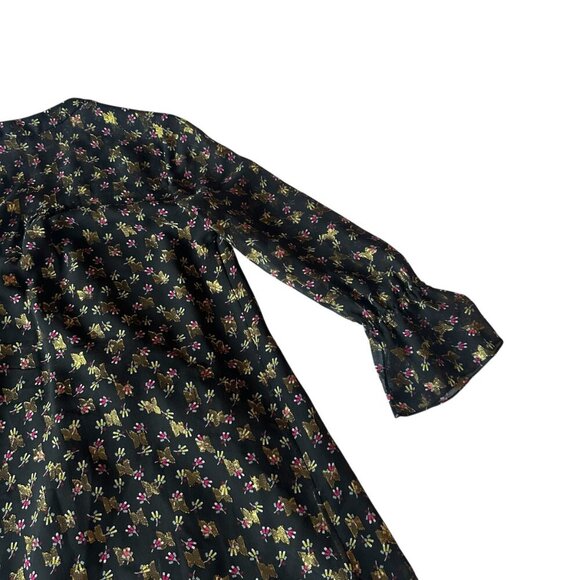 Diane Von Furstenburg DVF Kourtni Silk Blend Dress Metallic Button-Down Size 0 - Picture 12 of 15